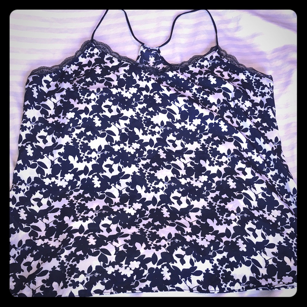 Navy blue & white New York & Co Racerback Camisole